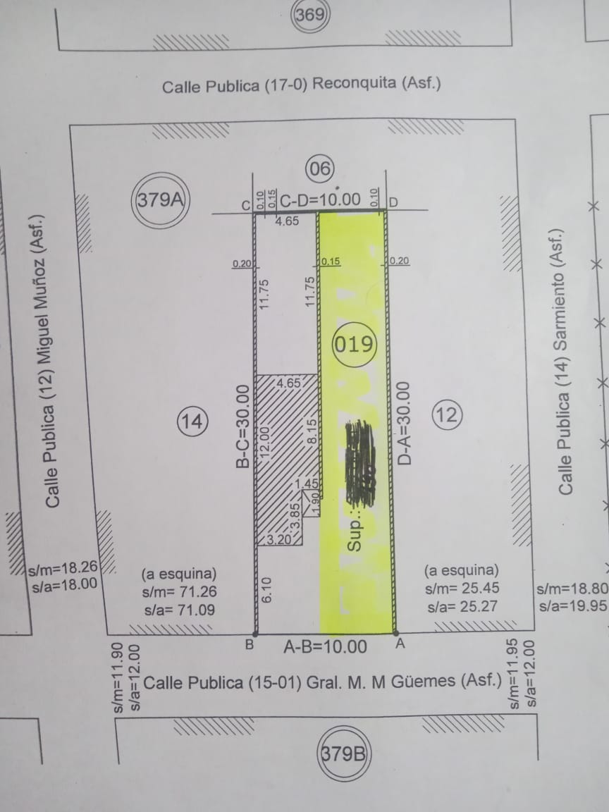 Terreno en calle Guemes